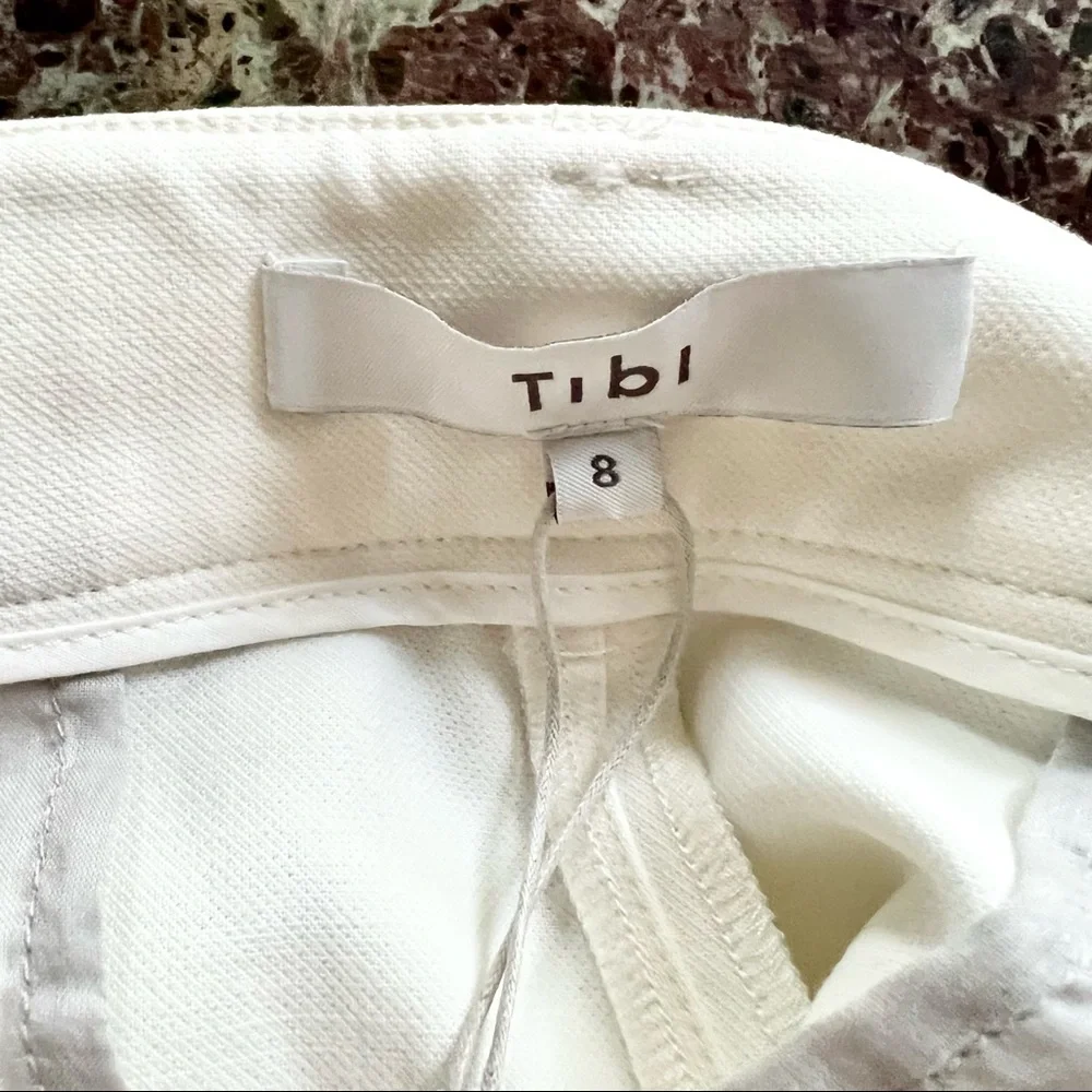 TIBI Anson Cuffed Nerd Wide Leg Pants in Ivory White - Picture 10 of 11